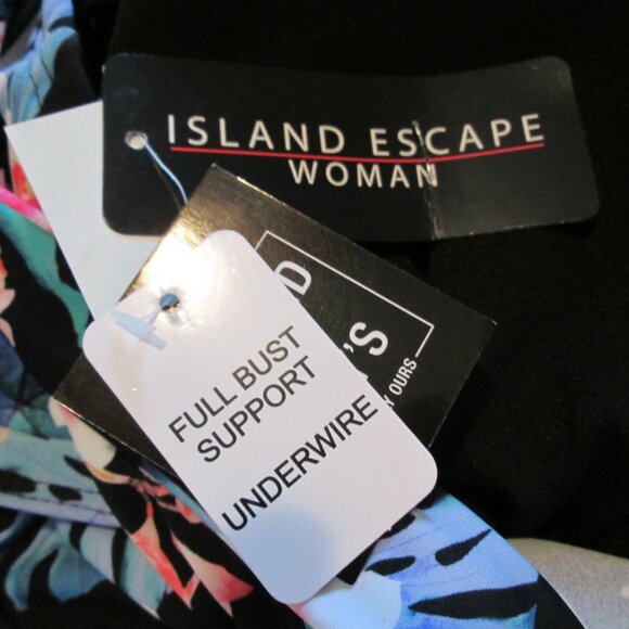 Island Escape Plus Size Floral-Print H-Back Tankini Top NWT Sz 20W - Picture 10 of 11